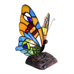 KACY 4 Tiffany-style 1 Light Butterfly Accent Table Lamp 9" Tall