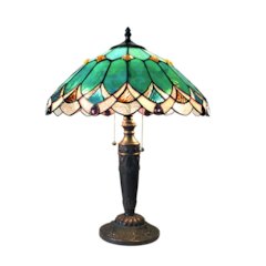 DEMETER Tiffany-style 2 Light Table Lamp 16" Shade