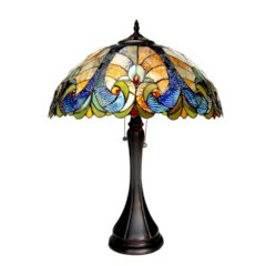 AMOR Tiffany-style 2 Light Victorian Table Lamp 16" Shade