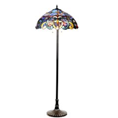 NORA Tiffany Style Victorian 2 Light Floor Lamp 18" Shade