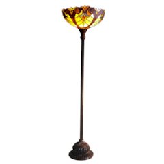 LIAISON Tiffany-style 1 Light Victorian Torchiere Floor Lamp 15" Shade