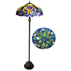 LIAISON Tiffany-style 2 Light Victorian Floor Lamp 18" Shade