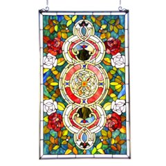 EUREKA SONARATiffany-glass Victorian Window Panel 20x32