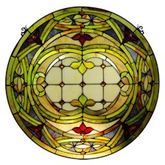 Tiffany-glass Float Design Window Panel 24"