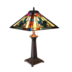 TAITE Tiffany-style 2 Light Mission Table Lamp 16" Shade