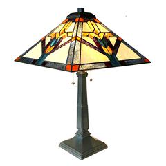 SHAY Mission 2 Light Antique Dark Bronze Table Lamp 16" Shade