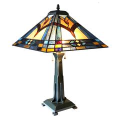 ETHAN Mission 2 Light Antique Dark Bronze Table Lamp 16" Shade