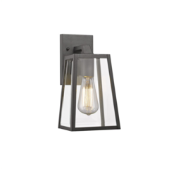 LEODEGRANCE Transitional 1 Light Black Outdoor Wall Sconce 11" Height