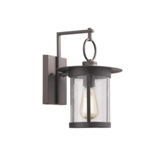 GRIFLET Transitional 1 Light Rubbed Bronze Outdoor Wall Sconce 12" Height