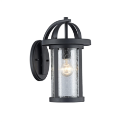 ANGELO Transitional 1 Light Black Outdoor Wall Sconce 14" Height