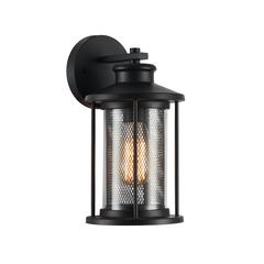 CRICHTON Transitional 1 Light Textured Black Outdoor Wall Sconce 11" Tall