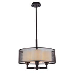 AUDREY Transitional 4 Light Rubbed Bronze Ceiling Pendant 19" Wide