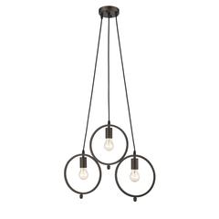 IRONCLAD Industrial 3 Light Rubbed Bronze Ceiling Pendant 21.5" Wide