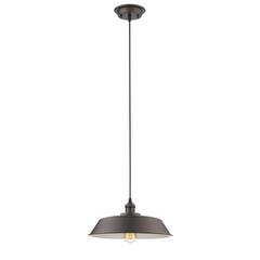 IRONCLAD Industrial-style 1 Light Rubbed Bronze Ceiling Mini Pendant 14" Wide
