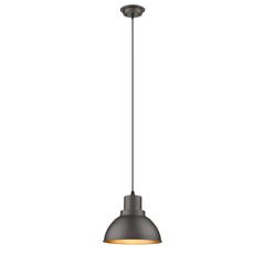 IRONCLAD Industrial-style 1 Light Rubbed Bronze Ceiling Mini Pendant 8" Wide