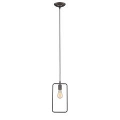 IRONCLAD Industrial-style 1 Light Rubbed Bronze Ceiling Mini Pendant 7" Wide