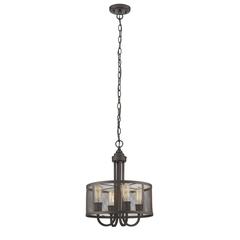 IRONCLAD Industrial-style 4 Light Rubbed Bronze Ceiling Pendant 16" Wide