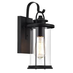 CHLOE Lighting AINSLEY Transitional 1 Light Textured Black Outdoor Wall Sconce 13" Height