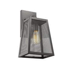 EMERSON Industrial 1 Light Textured Black Outdoor Wall Sconce 15" Tall