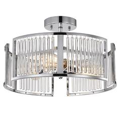 CHLOE Lighting FREY Transitional 3 Light Chrome Semi-Flush Ceiling Fixture 16" Wide