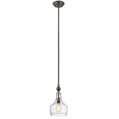 LAYLA Transitional 1 Light Rubbed Bronze Ceiling Mini Pendant 8" Wide