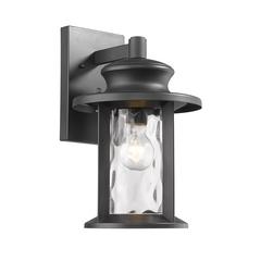 OWEN Transitional 1 Light Textured Black Outdoor Wall Sconce 14" Tall