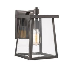 GABRIEL Transitional 1 Light Rubbed Bronze Outdoor Wall Sconce 12" Tall