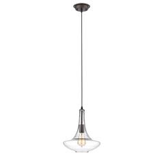 LEAH Transitional 1 Light Rubbed Bronze Ceiling Mini Pendant 10" Wide