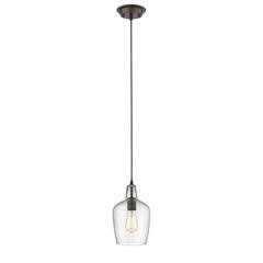 ELLIE Transitional 1 Light Rubbed Bronze Ceiling Mini Pendant 7" Wide