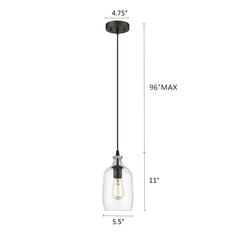 ATHENA Transitional 1 Light Rubbed Bronze Mini Ceiling Pendant 5.5" Wide