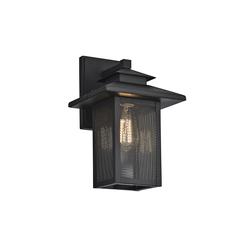 CHLOE Lighting IRONCLAD Transitional 1 Light Textured Black Outdoor Wall Sconce 13" Height