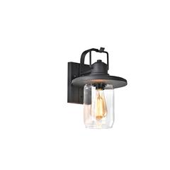 CHLOE Lighting CHRISTOPHER Transitional 1 Light Textured Black Outdoor Wall Sconce 12" Height