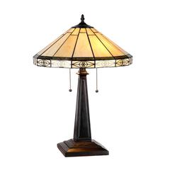 BELLE Tiffany-style 2 Light Mission Table Lamp 16" Shade