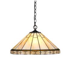 BELLE Tiffany-style 2 Light Mission Ceiling Pendent 18" Shade