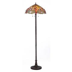 ANISOPTERA PURITY Tiffany-style 3 Light Dragonfly Floor Lamp 18" Shade