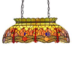 ANISOPTERA PURITY Tiffany-style Dragonfly 3 Light Ceiling Pendant 28" Wide