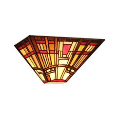 HOPKINS Tiffany-style Mission 1 Light Wall Sconce 12" Wide