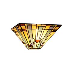 KINSEY Tiffany-style 1 Light Mission Wall Sconce 12" Wide