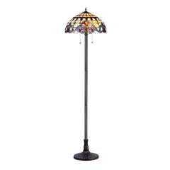 COOPER Tiffany-style 2 Light Victorian Floor Lamp 18" Shade