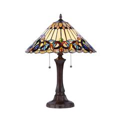 AMBROSE Tiffany-style 2 Light Victorian Table Lamp 16" Shade