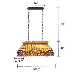 SERENITY Victorian 3 Light Dark Bronze Island Pendant 28" Wide