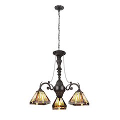 INNES Tiffany-Style 3-Light Mini Chandelier 24" Wide