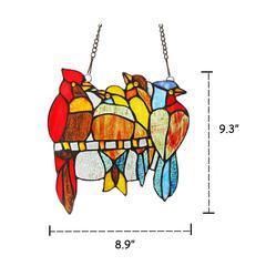 HARLEY Tiffany-glass Window Panel 9"
