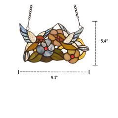 THRUSH Animal Tiffany-glass Window Panel 10" Wide