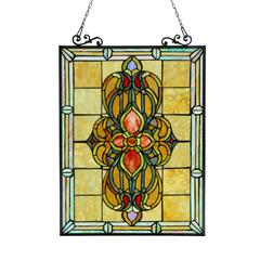 AVALON Tiffany-glass Victorian Window Panel 18x25