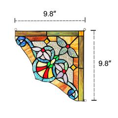 ANELISA Victorian Tiffany-glass Window Panel 10" Wide