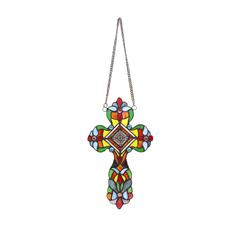 CHLOE Lighting ADELINA Victorian Tiffany-style Stained Glass Window Panel 13" Tall