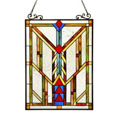 VANDERLECK Tiffany-glass Window Panel 17.5x25
