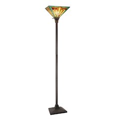 FIRMAN Tiffany-Style 1-Light Torchiere Floor Lamp 12" Shade