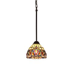 CHLOE Lighting SERENITY Victorian Tiffany-style Dark Bronze 1 Light Mini Pendant 8" Wide